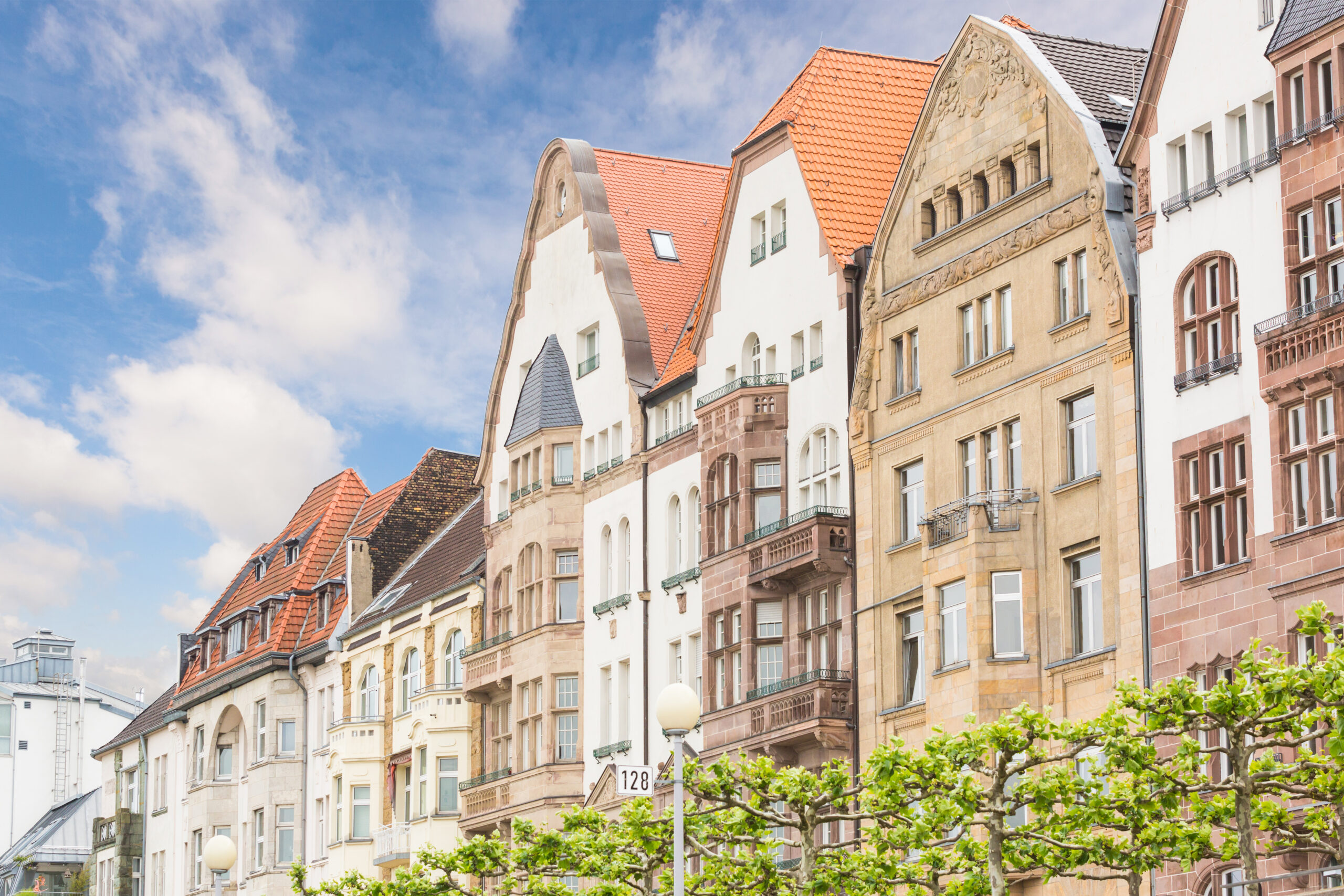 Houses in Dusseldorf Altstadt, the Old Town City Center