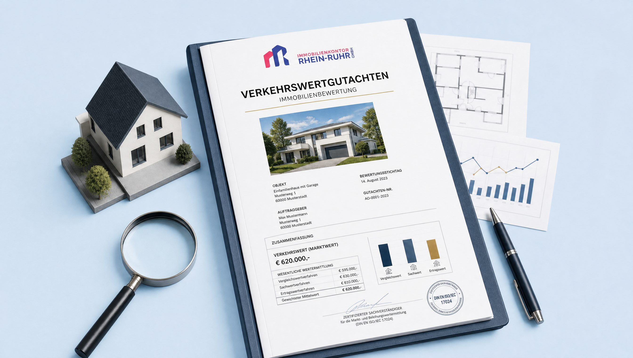 Verkaufsschild von Immobilienkontor Rhein-Ruhr